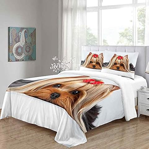 LIZXYO 3 Pieces single duvet cover set Yellow animal puppy Duvet Cover Cover