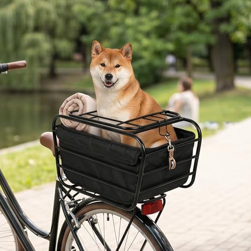 Panier de vélo arrière en acier résistant pour sécuriser le transport de votre chat ou chaton - 6