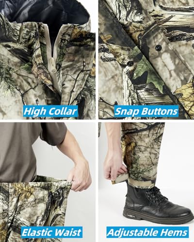 Image of Rain Suit, Rain Gear for Men Waterproof, Camo Rain Jacket, Lightweight Rain Coat