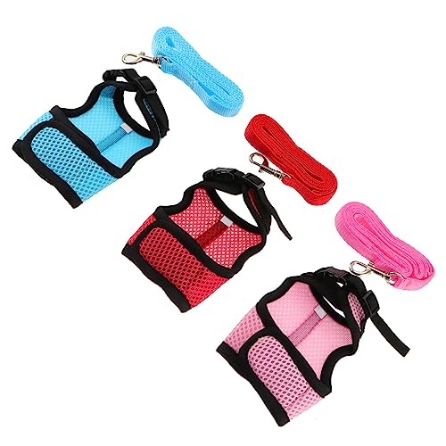 Mikikit Lovely Bunny Harness and Leash Set Vest for Pets for Ferrets Rats and Bunnies for Outdoor Activities and Charming Outfits Set
