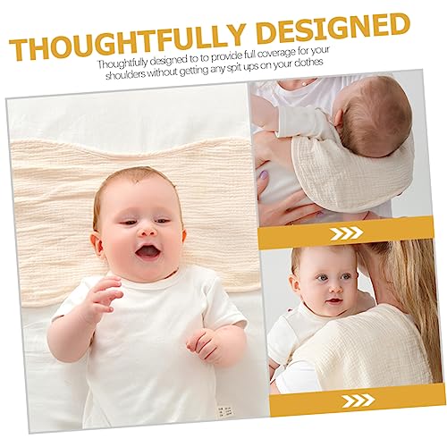4Pcs Burp Cloths Soft Cotton Burping Rags for Newborns Highly Absorbent Gentle Delicate Skin for Feeding Drooling Kakhi3