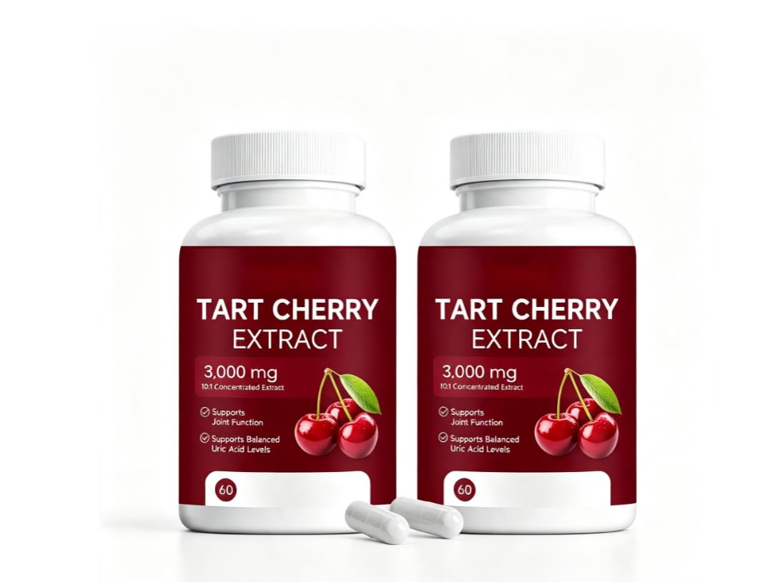Estratto di amarena - Supporto energetico quotidiano 60 conteggi | Estratto di amarena pressato a freddo, concentrato 3000 mg - Supporta le articolazioni - Lavorato a freddo
