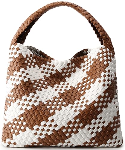 Image of Queenoris Fashion Hobo Bags for Women Top-handle Shoulder Bag Vegan Leather Purses Soft Summer Tote Bag | WOVEN