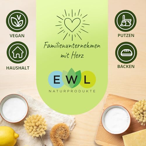 Foto von EWL Naturprodukte Natron Pulver Backing Soda,Deutsche Herstellung u. Abfüllung, Hochreine Lebensmittelqualität, Natronpulver 1kg