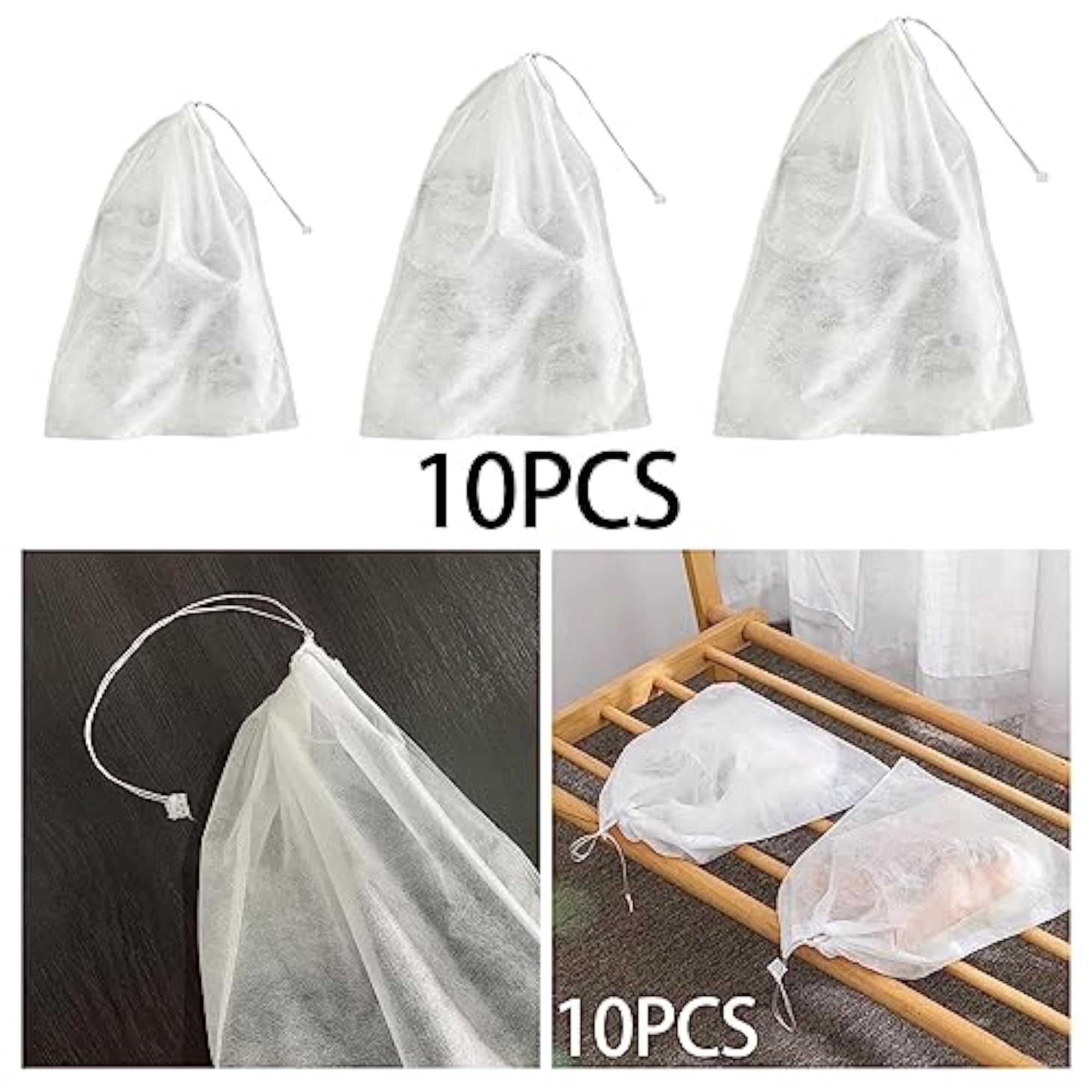 10Pcs Dustproof Travel Shoe Bags Drawstring Pouch Set