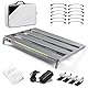 Vangoa PedalBoard mit Eingebautem Netzteil,Aluminiumlegierung einteilig gebogene tragbare faltbare powered Guitar Pedal Board mit Premium-Rucksack, Medium, 45.72 * 34.29cm, 1.54kg, grau