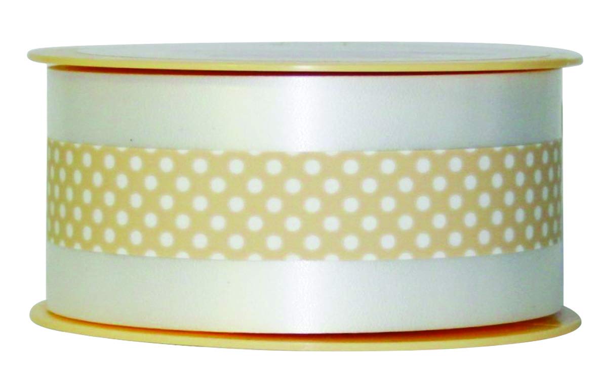 Ruban Charlotte pois beige pour mercerie et loisirs créatifs