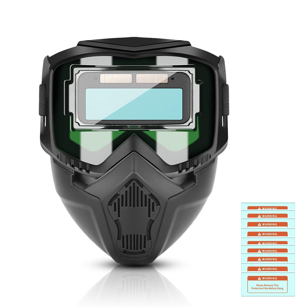 Serplex® 2 In 1 Welding Helmet With Auto-Darkening Welding Goggles, Includes 10 Replacement Lenses, Lightweight & Breathable PP Face Mask with Foam Eye Frame Pad, Adjustable Head Strap-image-13