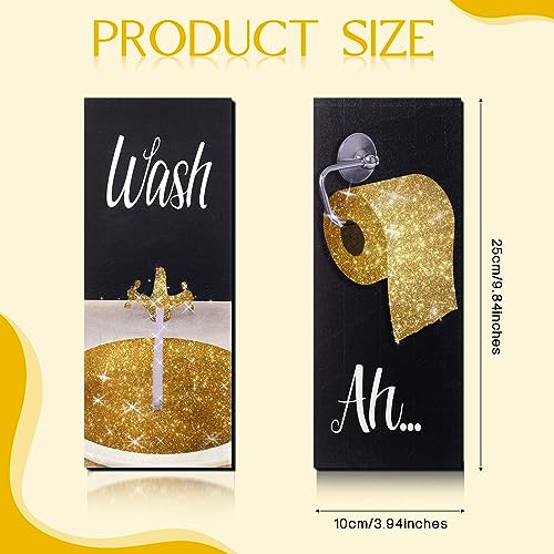 Decoración baño glamorosa Chinco cuadros de madera modernos arte de pared divertido para mujer 2