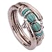 YAZILIND Joyería de la Vendimia de Plata tibetana Twisted 2 Layer Ajustable Rimous Verde Turquesa Brazo Brazalete Pulsera para la Mujer