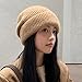 BOETE Comfortable Soft Daily Slouchy Beanie for Women Stretchy Knitted Winter Lightweight Baggy Hat Fashion Skull Cap Gray (Khaki)