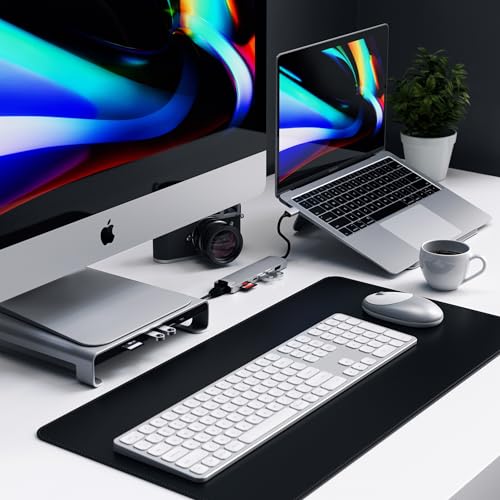Image of Satechi USB C Slim Multiport Adapter with Ethernet, 4K HDMI, 60W USB C PD Charging, 2 USB-A, SD /Micro Card Readers - for M2 / M1 MacBook Pro /Air, M2 / M1 iPad Pro /Air, M2 Mac mini, iMac M1 (Silver).
