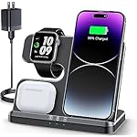 3 in 1 Charging Station for Apple Wireless Charger for iPhone 16 15 14 13 12 11 X 8 & for Apple Watch Charger Wireless Charging Station for Multiple Devices for AirPods 4 3 Pro