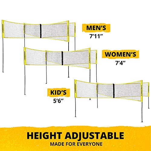 Crossnet 4-Way Volleyball Net With Carrying Backpack & Ball - 4 Square Volleyball Game Set For Adults And Kids - Quick Assemble Outdoor Game - Backyard Yard Games #TOP7