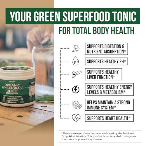 image for Triquetra Health Organic Wheatgrass Juice Powder - Organic, Grown in V
