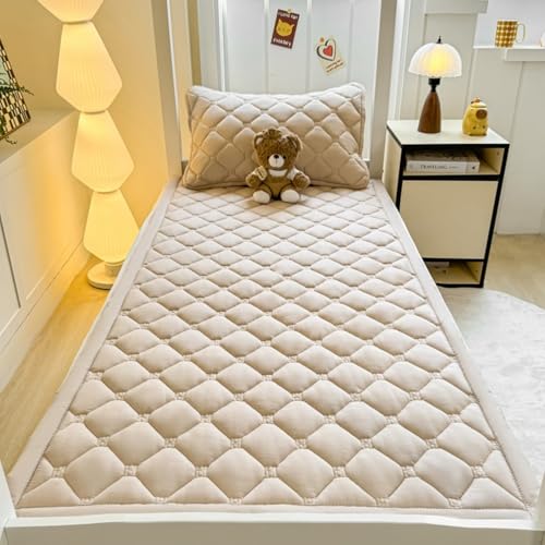 oyptmsh Colchón para Funda Antideslizante y Lavable a Máquina - Niños y Adultos - Plegable, Portátil para Dormitorio, Viajes y Camping - Tamaños Personalizados (Coffee,150x200cm)