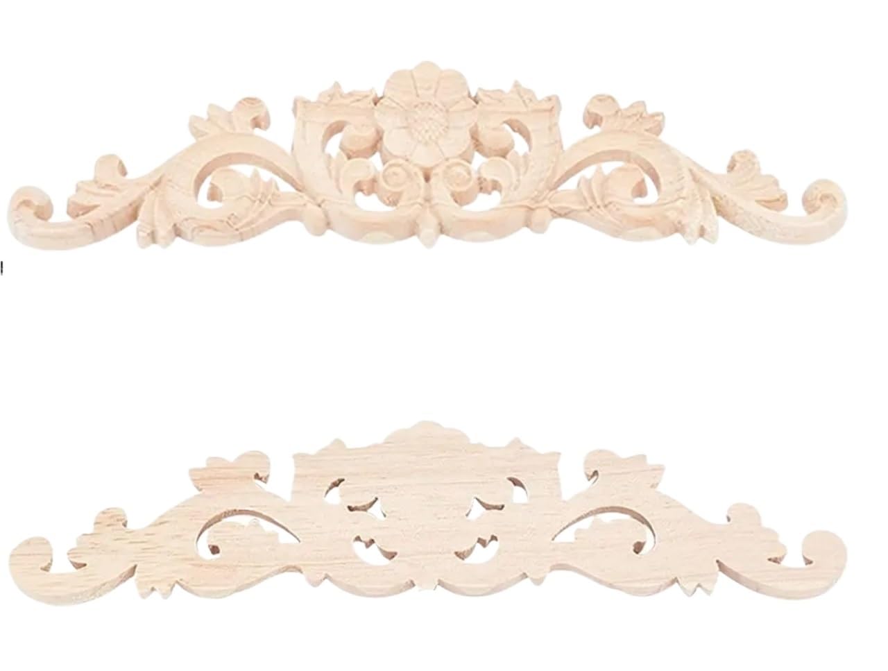 Applique en bois sculpté 19 x 11,7 cm, moulure d'angle brute pour meuble