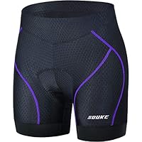 Souke Sports Intimo da ciclismo da donna, con imbottitura 4D, traspirante, design antiscivolo, Viola, 4XL