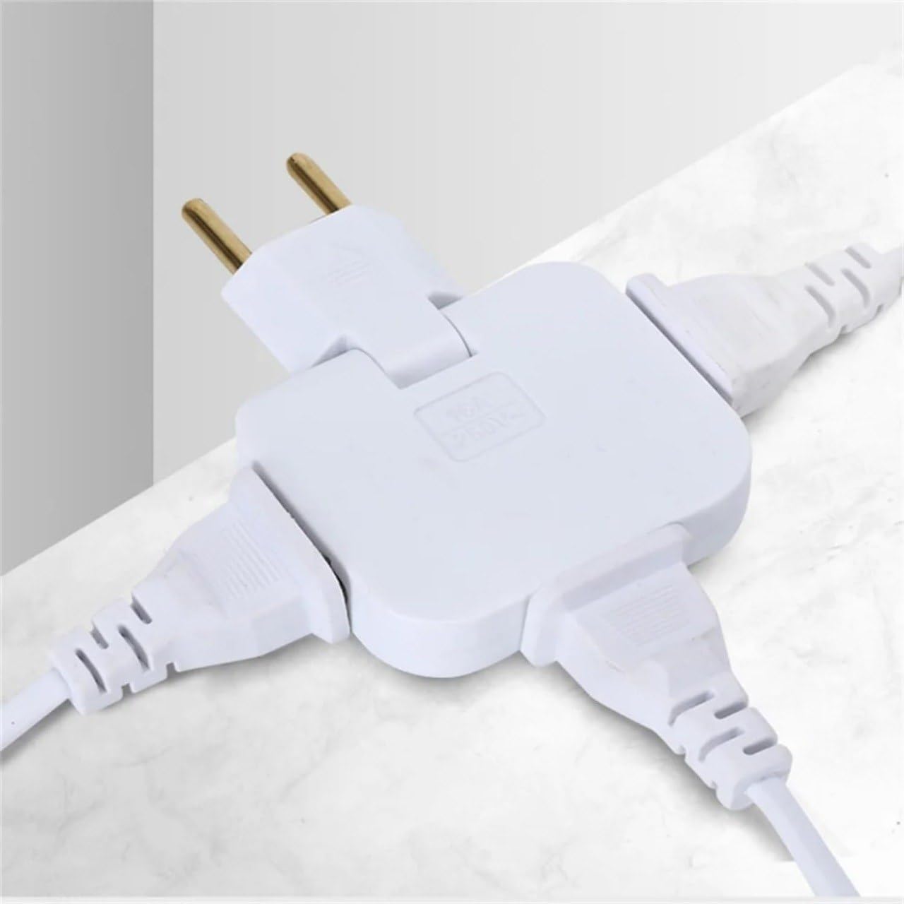 TRIBEAZI 3-in-1 Travel Plug Adapter, Foldable Rotatable Design, Multi-Port Socket with EU/US Converter, White-image-43
