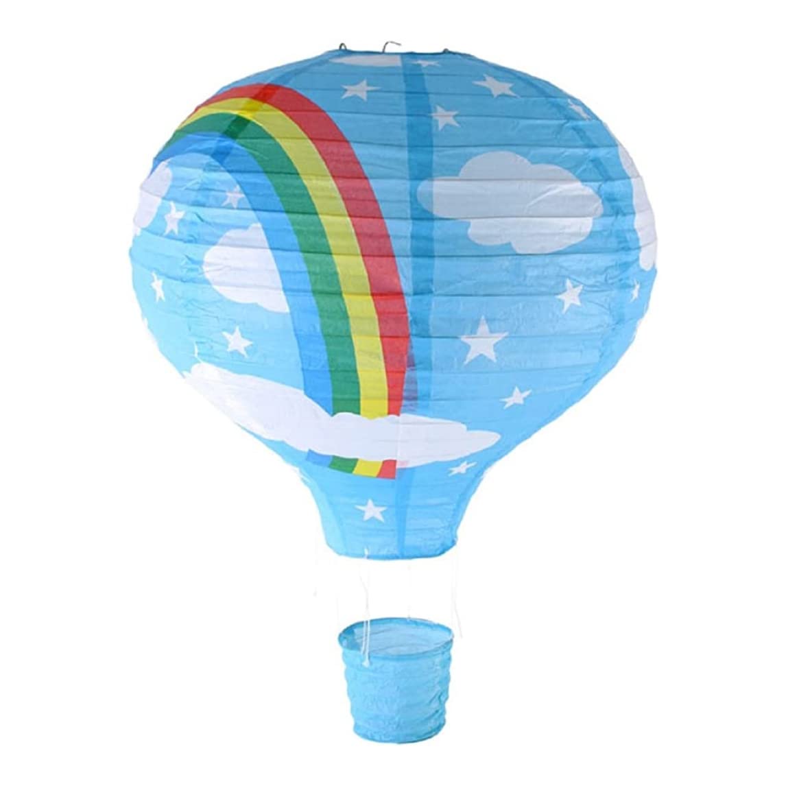 Rainbow Hot Air Balloon Ceiling Light with Paper Lantern Shade for School and Shopping Mall Hanging Decoration Rainbow Blue