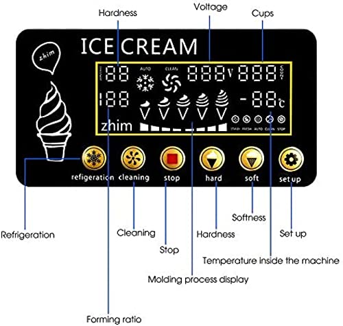 UNDR Kommerzielle Softeismaschine Edelstahl-Eismaschine Mit LCD-Panel Hausgemachte Eismaschine 3 Geschmacksrichtungen Große Kapazität 2 * 3L Trichter Geeignet Für Konditoreien, Cafés,High Credit1 – Bild 3