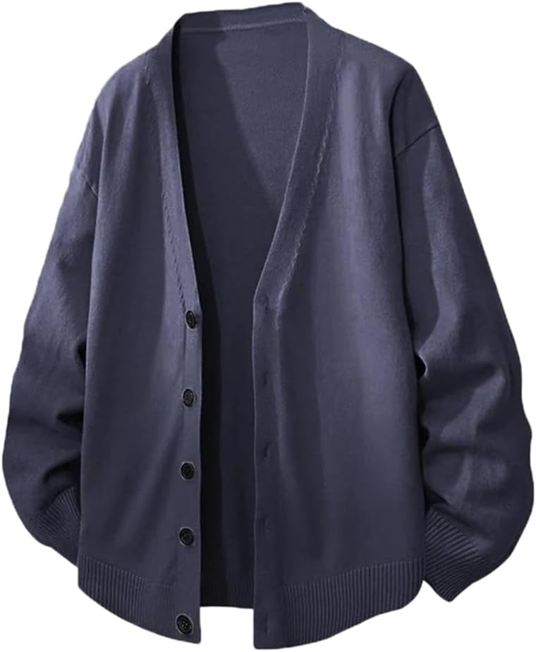 Men's V Neck Cardigan Sweaters Casual Button Men's Cold Blouse Knitwear Knit Long Cardigan Men