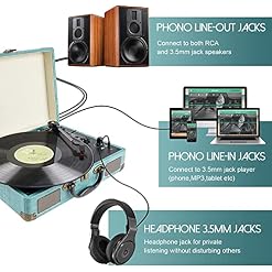 Portable Platine Vinyle, Trois Vitesse 33/45/78 avec Haut-Parleur Intégré/Bluetooth/AUX in et Prise RCA - Les Beatles, Paul McCartney, John Lennon, RIngo Starr, George Harrison Portable Platine Vinyle, Trois Vitesse 33/45/78 avec Haut-Parleur Intégré/Bluetooth/AUX in et Prise RCA – Image 2