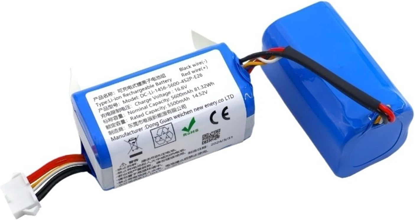Robotic Vacuum Cleaner Battery,Compatible for Ecovacs N9+/DVX45/K10/K20 14.8V 5200mAh Li-ion Replacement Battery