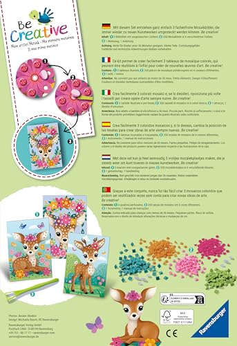 Ravensburger BeCreative Mosaic My Bambi - Bastelset für Kinder ab 4 Jahren, Mosaikbilder basteln für Mädchen und Jungen - 25534 - Geburtstagsgeschenke, Deko selber basteln