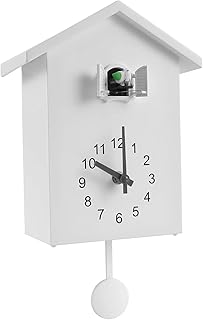 Cuckoo Clock with Working Bird Minimalist 7.9x3.5x9.8 Modern Cuckoo Clock Hanging/Standing Pendulum Wall Clock for Wall Desk Home Office