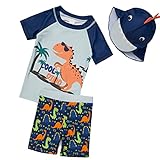 BAOPTEIL Baby Toddler Boys 3-Pieces Swimsuit Sets Blue Shark Bathing Suit Rash Guards Sunsuit Swimwear with...