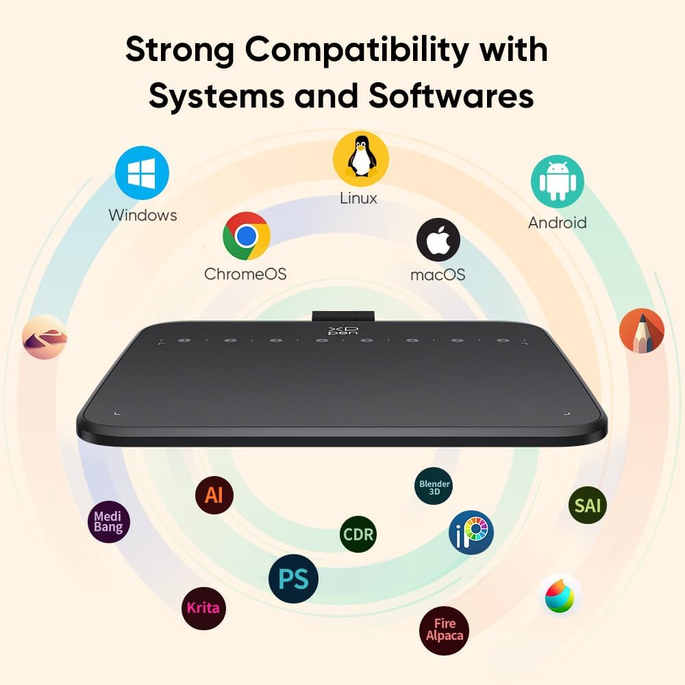 XPPen 6 * 4 inch Drawing Tablet with 16384 Pressure Levels IT640 Digital Graphic Art Tablet Battery-Free Stylus 60° Tilt Support OSU Drawing Pad for Beginner Compatible with Android Windows macOS