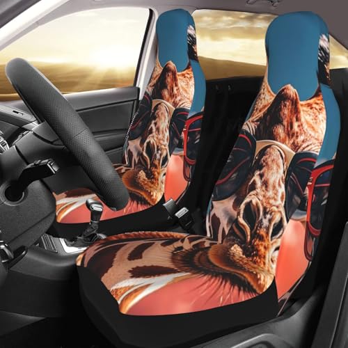 Housse de protection lavable pour siège auto : douceur et confort respirant motif girafe