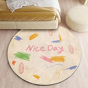Cartoon ronde tapijt woonkamer vloerkamer kindercomputer tapijt Kinderen kruipen tapijt niet-slip kleed slaapkamer vloerkleed super zachte faux kinderen tapijt dikke ronde baby speelmat,A,Diameter 200cm