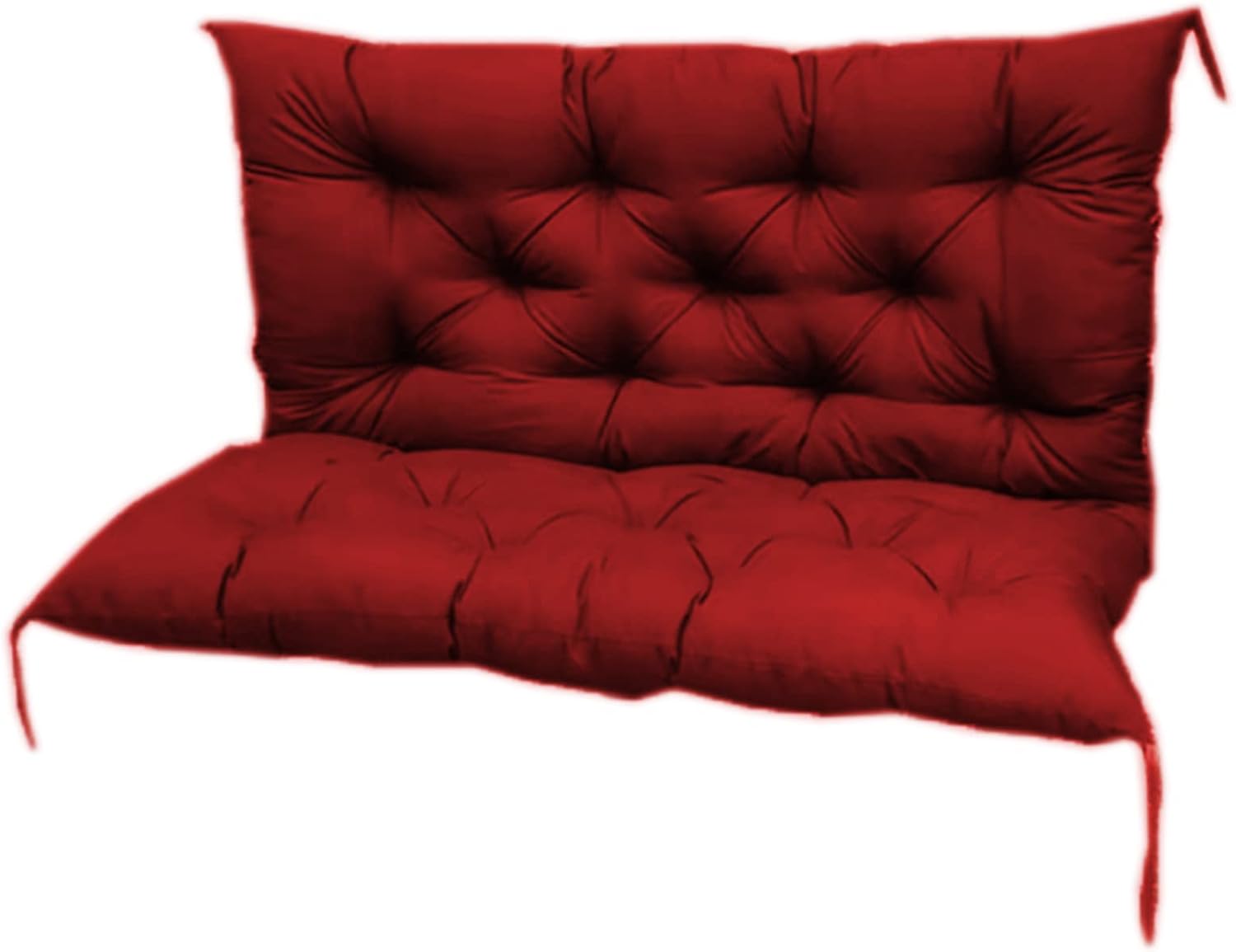 Bench Cushion for Outdoor Furniture, Non-Slip Seat Cushion with Backrest, Replacement 2-3 Seater Garden Swing Seat Pad Recliner Bench Pads for Sofa Patio,59 * 40 * 3inch,Red