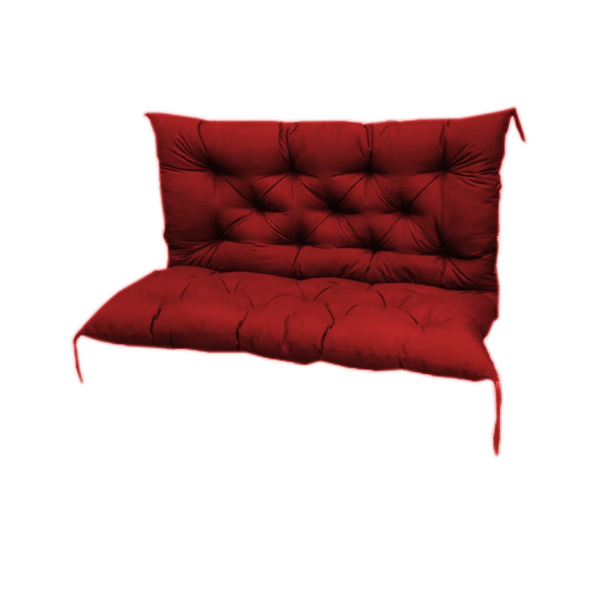 Coussin de banc d'extérieur rouge 120x100 cm avec dossier confortable