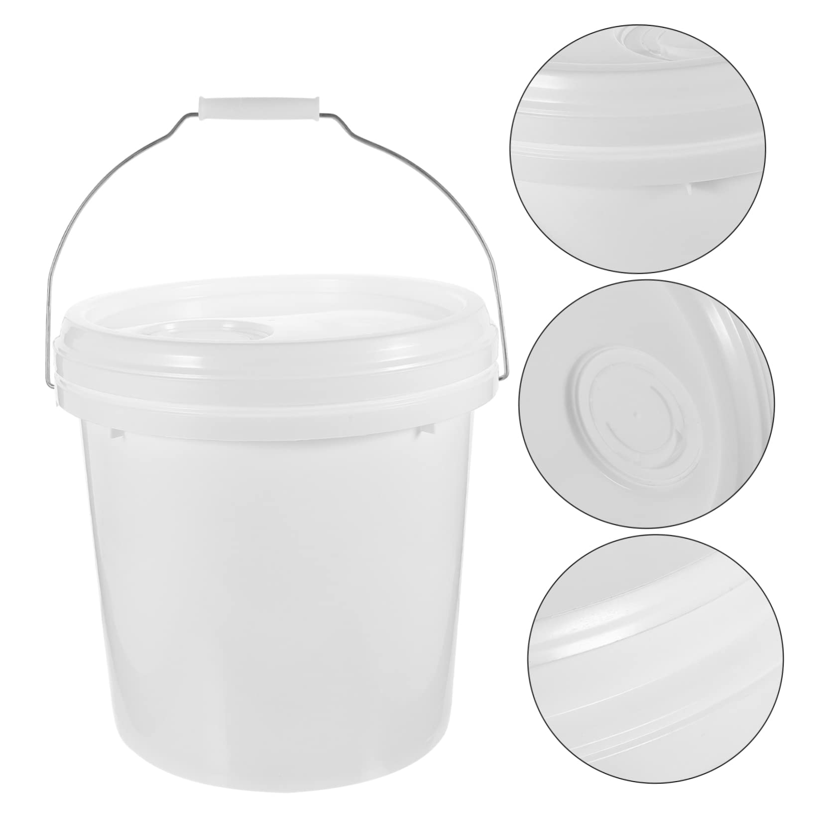 Secchio per Pittura in Hdpe Bianco 10 con Coperchio, Contenitore Ermetico Anti-perdita per Vernice e Uso Esterno