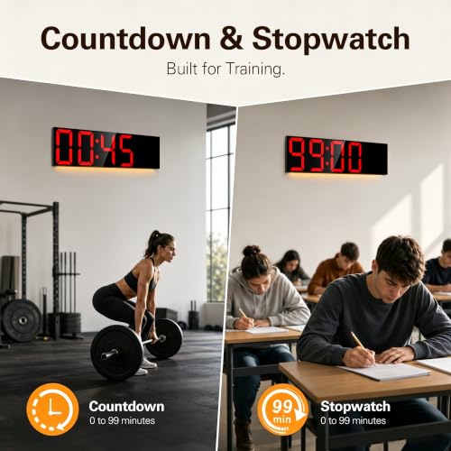 Image of JALL 30 inch Extra Large Digital Wall Clock, Giant LED Display with Remote Control, Digital Clock with Jumbo Numbers, Countdown Timer for Gym, Office, Living Room, Classroom, Home Decor, Warehouse