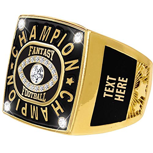 Crown Awards Fantasy Football Champion Ring, Custom Fantasy Football Rings with Engraving