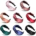 8 Pieces Silk Headbands Twist Knot Headband Cross Wide Hairbands Elastic Hair Accessories for Women Girls