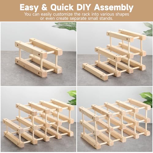 Swewarm 3333-NEW 12-Bottle Stackable Wooden Wine Rack thumb #3