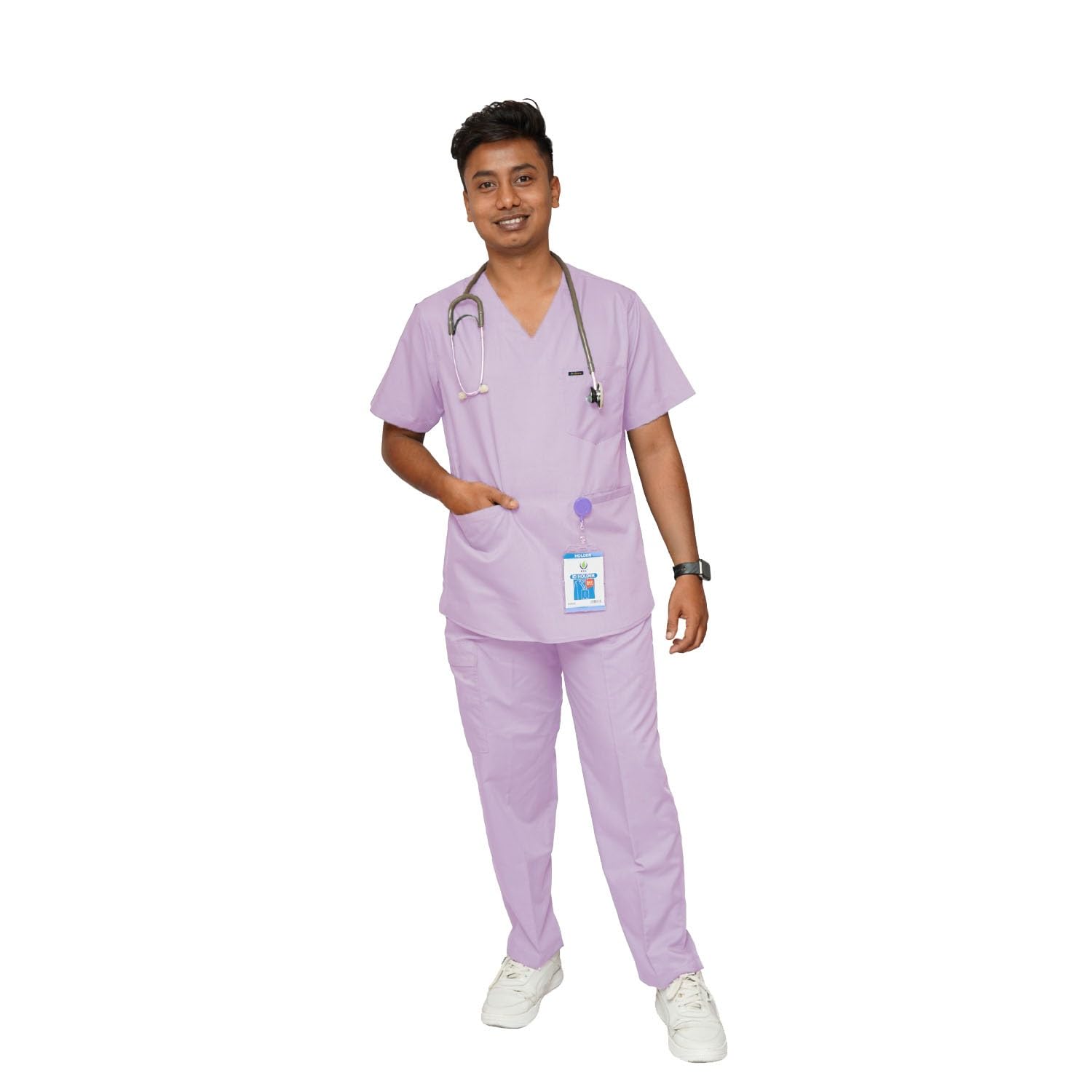 Indicare Health Sciences Customize Mens Scrub Suit |V-Neck| with 7 pockets Ideal for Doctors, Nurses, Dentists and Healthcare Professionals