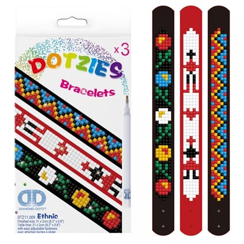 Image of DIAMOND DOTZ Dotzies - Ethnic Diamond Painting Kits for Kids - Diamond Art Kits a Relaxing Creative Craft Kit with Dotz Gems