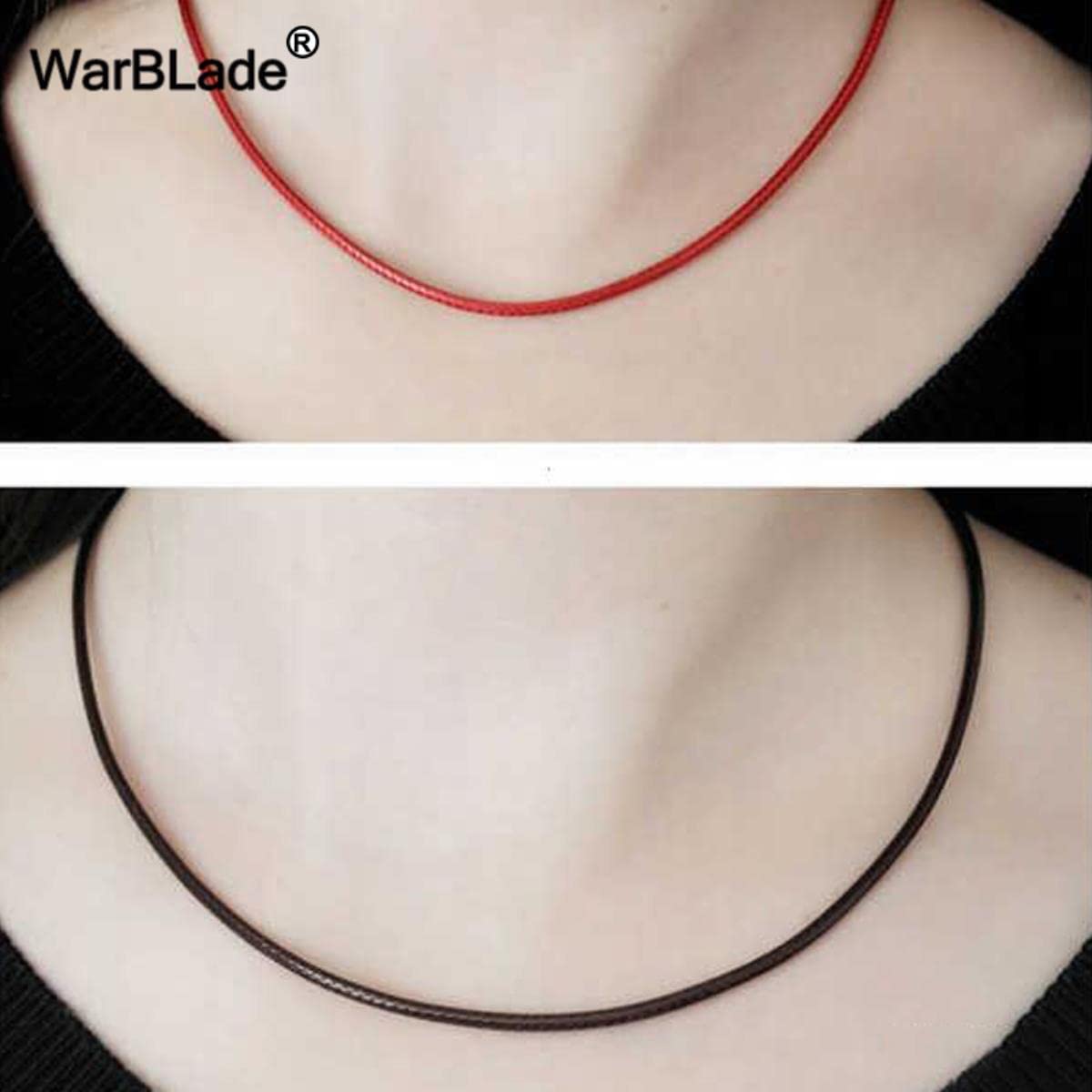 NARENDRA Corda Per Collana Corda In Pelle Nera Corda Di Cera Catena Di Pizzo Fibbia Rotante In Acciaio Inossidabile Per Collane Fai-da-Te Bracciale Alla Ricerca Di Gioielli-Marrone 2mm,50cm - Foto 4