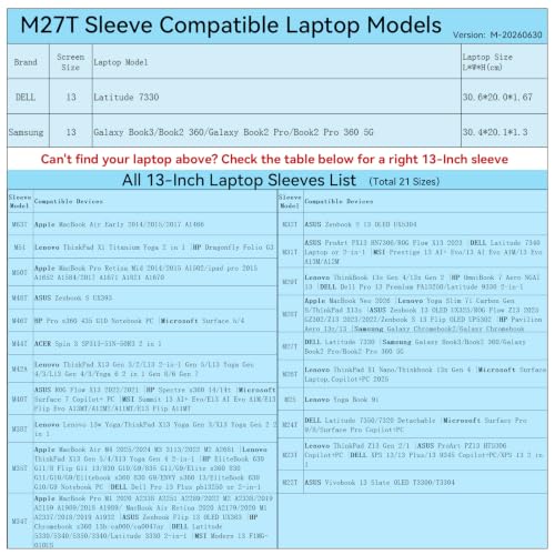 Image of Smatree M27T Hard Protective 13 inch Laptop Sleeve Case for Samsung /DELL | Compatible for Samsung Galaxy Book3 /2 360, for Galaxy Book2 Pro 360 5G /Book2 Pro, for DELL Latitude 7330 (X8020T)