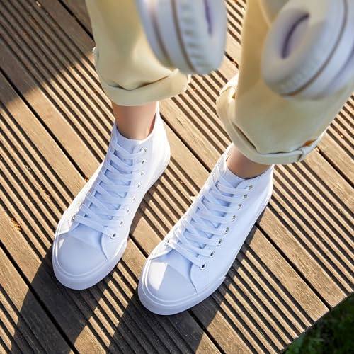 Image of ZGR Womens High Top Canvas Sneakers,Lace-up Canvas Shoes,Casual Tennis Walking Shoes