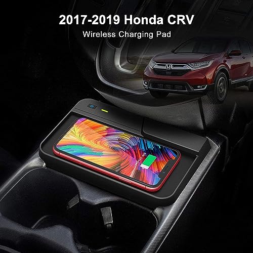 XLARSH Wireless Car Charger for All Smartphones, for H-on da CRV 2017 2018 2019 Center Console Accessory Panel 15W 3 Coil Fast Cell Phone Wireless Inductive Charging Pad