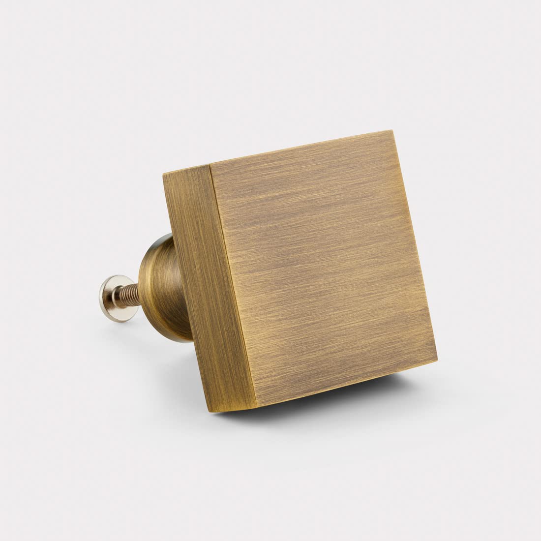 Pushka Home Ltd Antique Gold Modern Solid Brushed Brass Square Door Knob (Antique Gold)