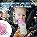PopYum 5 oz Pink Anti-Colic Formula Making/Mixing/Dispenser Baby Bottles, 2-Pack with #1 Slow Flow Nipples, 150 ml, BPA-Free, Natural Latch