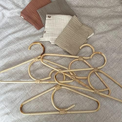5PCS Rattan Hangers for Clothes Nordic Style Kids Garments Organizer Rack Children Hanger Kids Room Decor Wardrobe Hangers